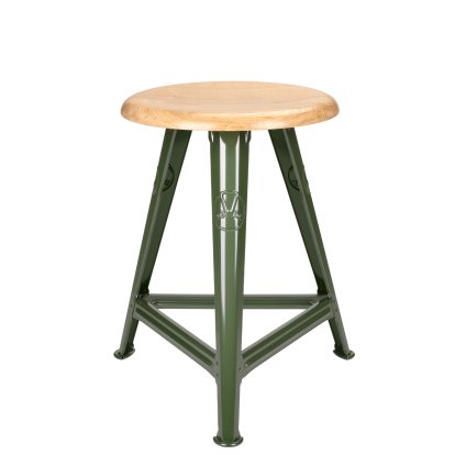Rowac Stool – Model 1 / 50 cm, Oak, Mountain green