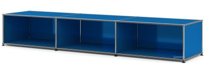 USM Haller Lowboard XL, Customizable, Gentian blue RAL 5010, Open, 50 cm