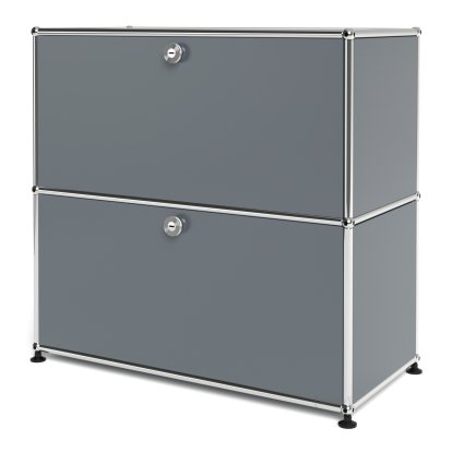 USM Haller Sideboard M, Customizable, Mid grey RAL 7005, With drop-down door, With drop-down door