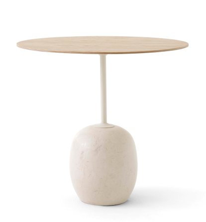 Lato Side Table LN8 / LN9, Oval (L 50 x W 40 cm), Oak & Crema Diva marble