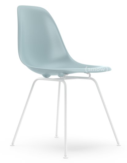 Eames Plastic Side Chair DSX, Ice grey, Without upholstery, Without upholstery, Standard version - 43 cm, Coated white