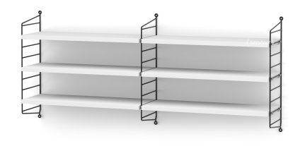 String System Shelf M, 20 cm, Black, White lacquered