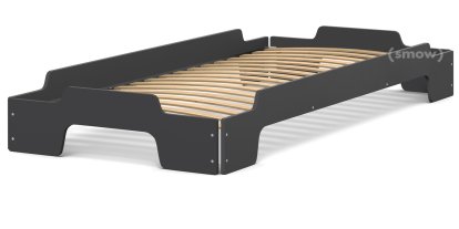 Rolf Heide Stacking Bed Comfort, 100 x 200, Anthracite lacquered, Rollable