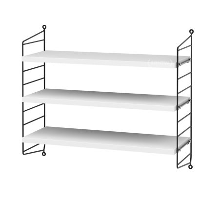 String System Shelf S, 20 cm, Black, White lacquered