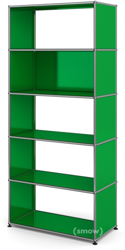 USM Haller Living Room Shelf M Type 1, 1 back panel, USM green