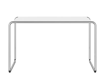 S 285/0 Desk, Ash pure white, open-pored lacquered, Chrome-plated, without glides