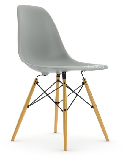 Eames Plastic Side Chair DSW, Light grey, Without upholstery, Without upholstery, Standard version - 43 cm, Yellowish maple
