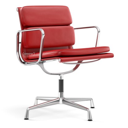 Soft Pad Group EA 207 / EA 208, EA 208 - swivelling, Chrome-plated, Leather Standard red, Plano poppy red