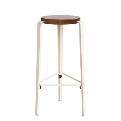 Lou Bar Stool, 76 cm, Tinted oak, Cream white