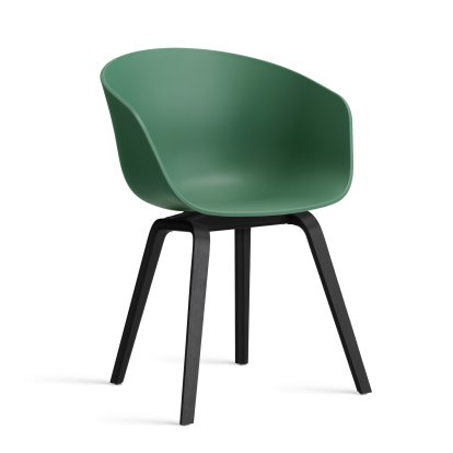 About A Chair AAC 22 Armchair, Teal green 2.0, Black lacquered oak