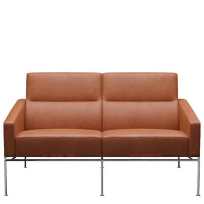 Series 3300 Sofa, Grace Leather - Walnut, Chrome-plated steel 