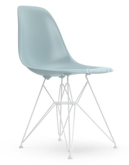 Eames Plastic Side Chair DSR, Ice grey, Without upholstery, Without upholstery, Standard version - 43 cm, Coated white