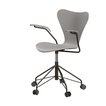 Series 7 Swivel Chair 3117/3217 New Colours, With armrests, Coloured ash, Nine grey, Brown bronze