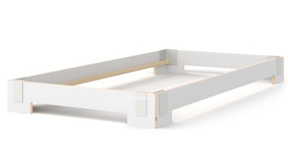 Tagedieb Stacking Bed, 100 x 200 cm, White, Without slatted base