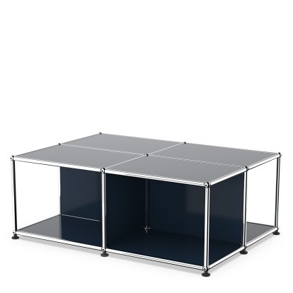 USM Haller Coffee Table with Storage Shelves, Steel blue RAL 5011