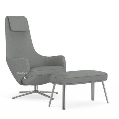 Repos, Chair Repos & Panchina, Fabric Cosy 2 Pebble Grey, 45 cm, Polished