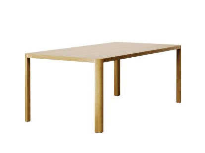 1140 Table, L 200 x W 100 cm, Clear lacquered oak, Polished aluminium