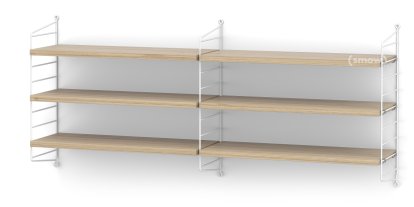 String System Shelf M, 20 cm, White, Oak veneer