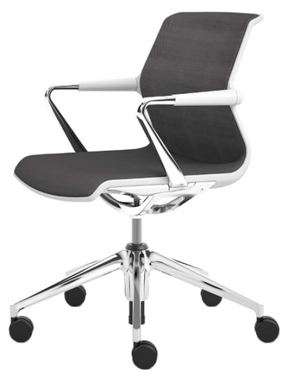 Unix Chair with Five Star Base, Silk Mesh dimgrey, Soft grey