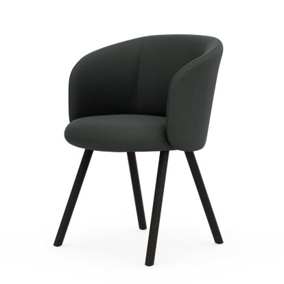 Mikado Armchair, Four-legged base, 4 legs, dark oak, Plano, Sierra grey / nero, Glides for carpets