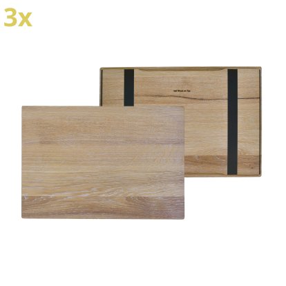 Wooden Overlay (Set of 3) for USM Haller Shelves, Size XL, 50 cm x 35 cm, Oak, white oiled