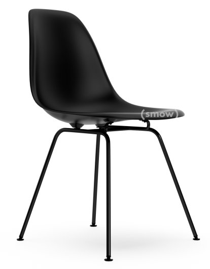 Eames Plastic Side Chair DSX, Deep black, Without upholstery, Without upholstery, Standard version - 43 cm, Coated basic dark