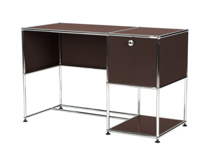 USM Haller Home Office Desk, USM brown, Without cable entry hole