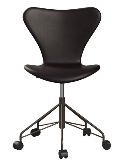 Series 7 Swivel Chair 3117/3217 Full Upholstery, Without armrests, Leather Grace dark brown, Brown bronze