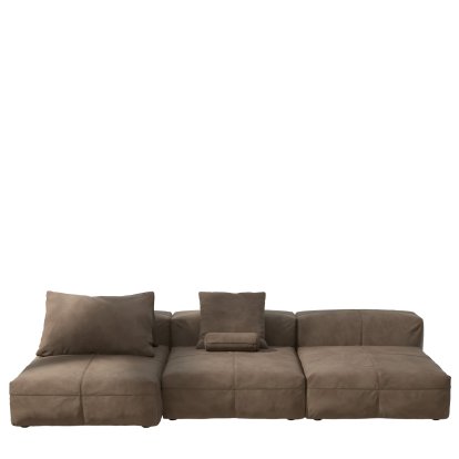 Vetsak Sofa Set 4, Leather - Cacao, With cushions