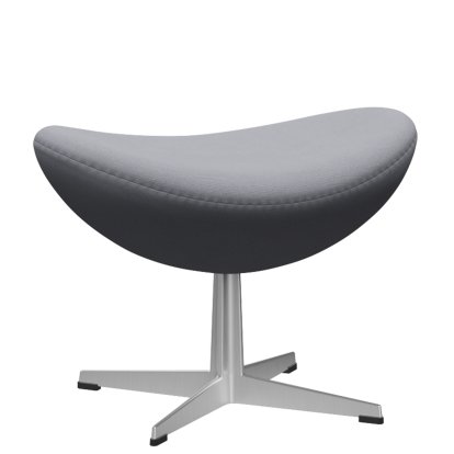 Egg Footstool, Christianshavn, Christianshavn 1170 - Light Grey Uni, Satin polished aluminium