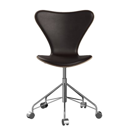 Series 7 Swivel Chair 3117/3217 Front Upholstery, Without armrests, Clear varnished wood, Clear varnished walnut, Dark brown, Chrome