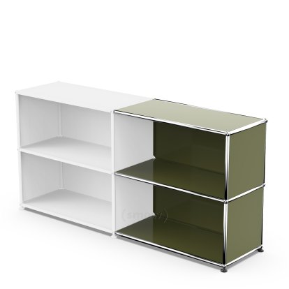 USM Haller Extension Kit Horizontal 2, Olive green RAL 6003, 35 cm
