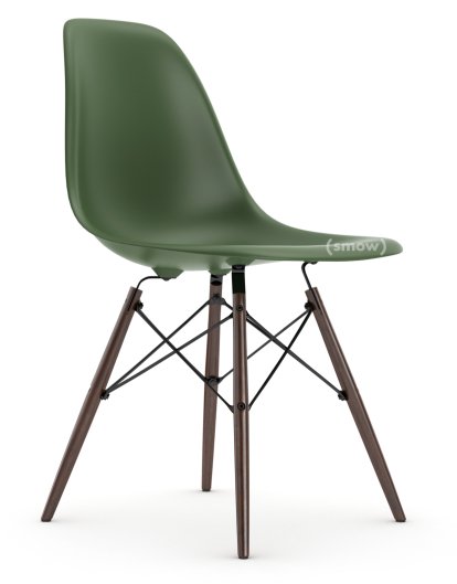 Eames Plastic Side Chair DSW, Forest, Without upholstery, Without upholstery, Standard version - 43 cm, Dark maple