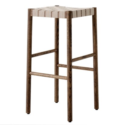 Betty Barstool TK7 / TK8, Bar version: 76 cm, Smoked oiled oak / natural linen