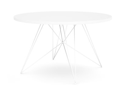 Tavolo XZ3 Round, Fenix white, White lacquered