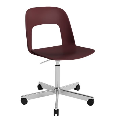 Layout 141 Swivel Chair, Bordeaux, Polished aluminium