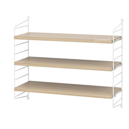 String System Shelf S, 20 cm, White, Oak veneer