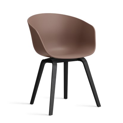 About A Chair AAC 22 Armchair, Soft brick 2.0, Black lacquered oak