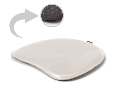 Seat Pad Leather for Panton Chairs, Front leather / back felt, Cream white
