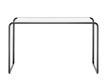 S 285/0 Desk, Ash pure white, open-pored lacquered, Black, with plastic glides