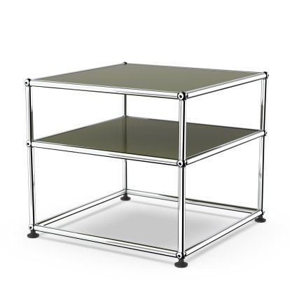 USM Haller Side Table Type 2, Metal, Olive green RAL 6003