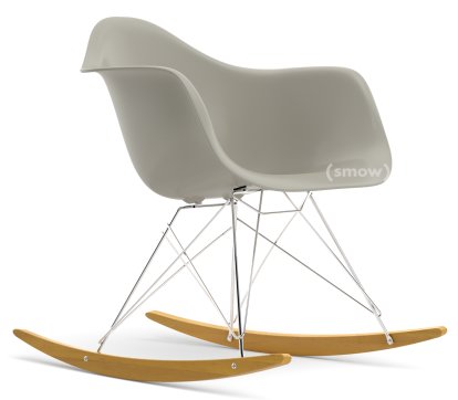 Eames Plastic Armchair RAR, Pebble, Chrome-plated, Yellowish maple