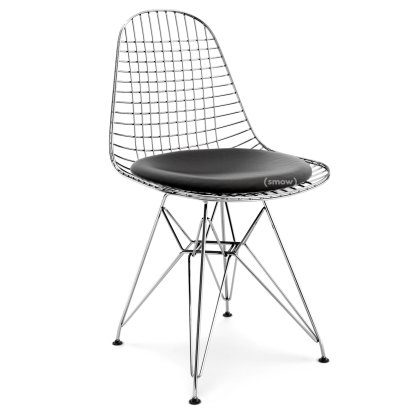 Seat Cushion for Wire Chair (DKR/DKW/DKX/DKL/LKR), Seat cushion, Leather (Standard), Nero