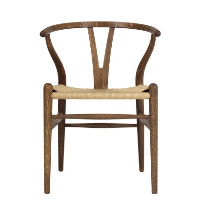 CH24 Wishbone Chair, Smoked oiled oak, Nature mesh