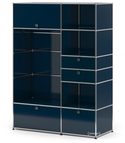 USM Haller Wardrobe Model 1, Steel blue RAL 5011