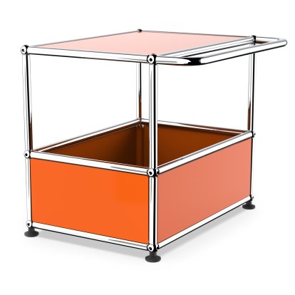 USM Haller Bar Table, With bars, Pure orange RAL 2004, Adjustable feet