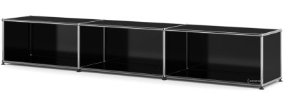 USM Haller Lowboard XL, Customizable, Graphite black RAL 9011, Open, 35 cm