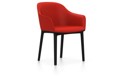 Softshell Armchair, Basic dark, Plano, Poppy red, Felt pads for hard floor surfaces