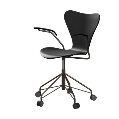 Series 7 Swivel Chair 3117/3217 New Colours, With armrests, Coloured ash, Black, Brown bronze