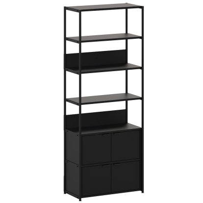 Unit Shelf Steel, 215 cm , 2 x double doors, Graphite black